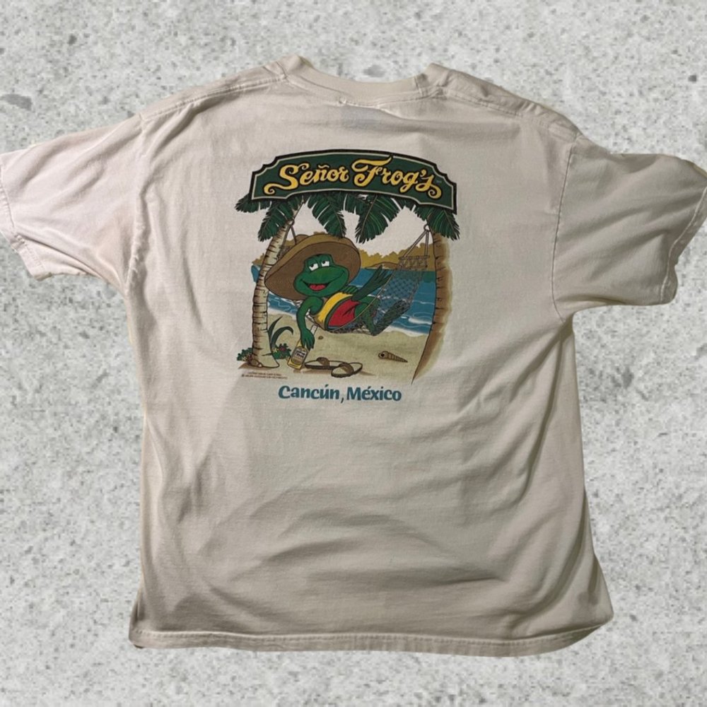 Vintage Y2K Senor Frogs Cancun Mexico T Shirt Size XL